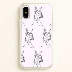Dobermann Outline - Dog Pattern  - Dog Patterned Phone Case for iPhone X / XS