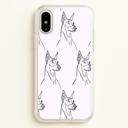 Dobermann Outline - Dog Pattern  - Dog Patterned Phone Case for iPhone X / XS