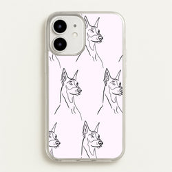 Dobermann Outline - Dog Pattern  - Dog Patterned Phone Case for iPhone 12 Mini