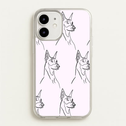 Dobermann Outline - Dog Pattern  - Dog Patterned Phone Case for iPhone 12 Mini