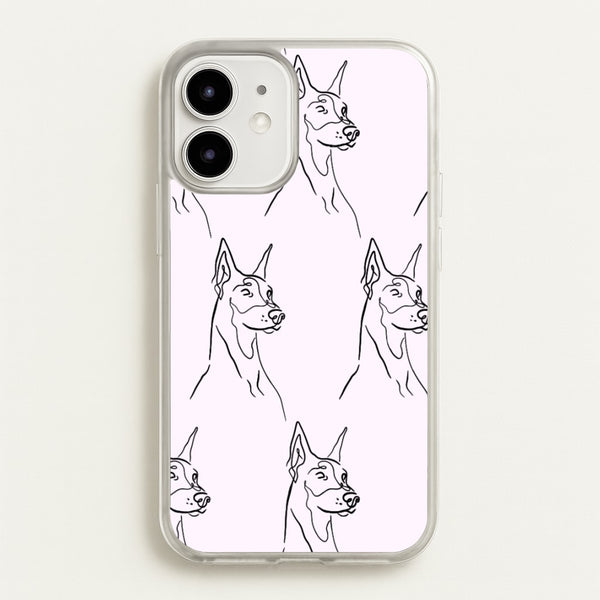 Dobermann Outline - Dog Pattern  - Dog Patterned Phone Case for iPhone 12 Mini