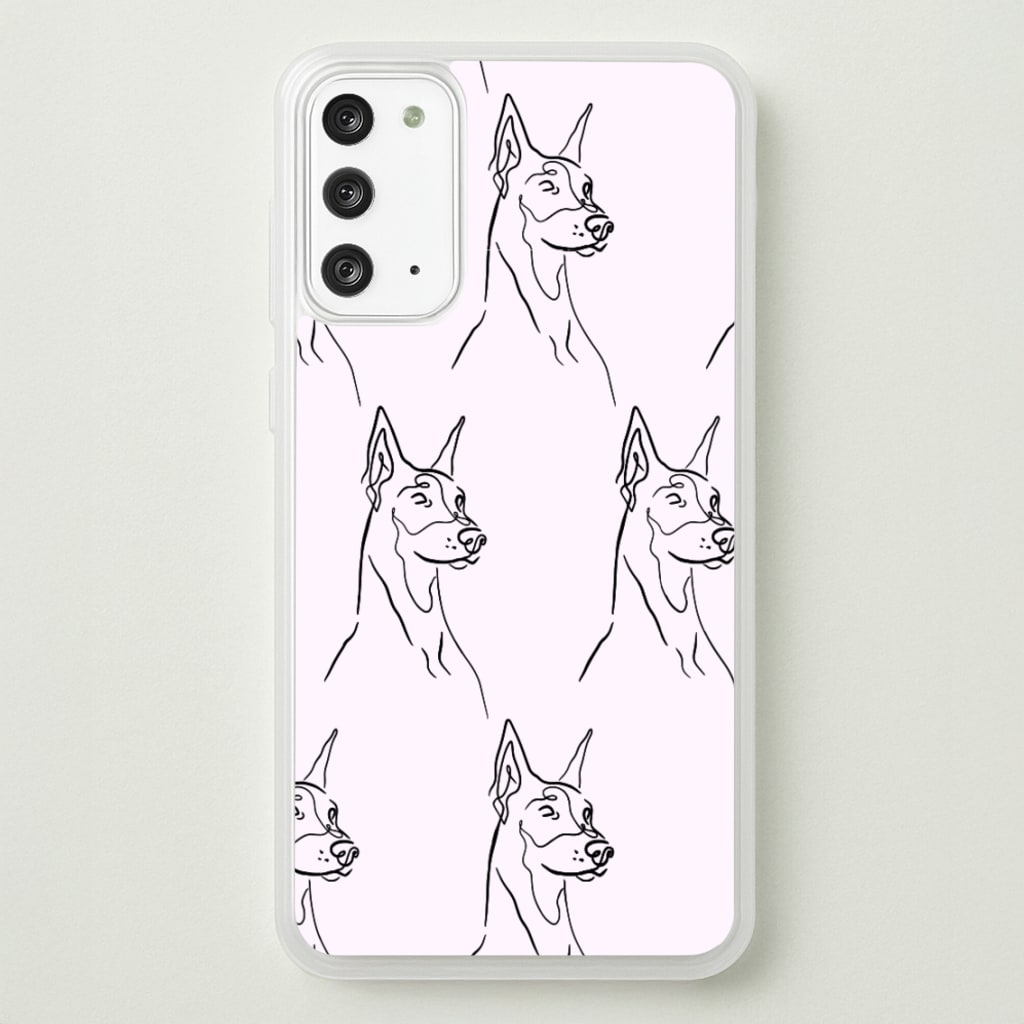 Dobermann Outline - Dog Pattern  - Dog Patterned Phone Case for Galaxy Note 20