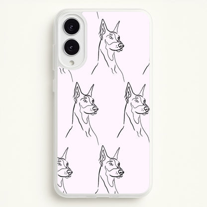 Dobermann Outline - Dog Pattern  - Dog Patterned Phone Case for Galaxy S25 Edge