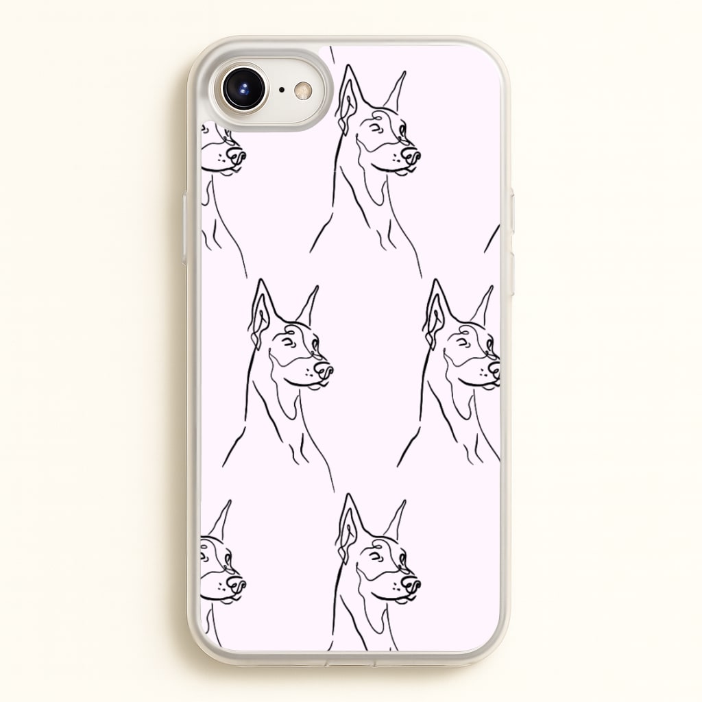 Dobermann Outline - Dog Pattern  - Dog Patterned Phone Case for iPhone 6 Plus / 7 Plus / 8 Plus