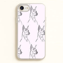 Dobermann Outline - Dog Pattern  - Dog Patterned Phone Case for iPhone 6 Plus / 7 Plus / 8 Plus