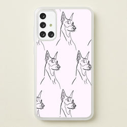Dobermann Outline - Dog Pattern  - Dog Patterned Phone Case for Galaxy A71