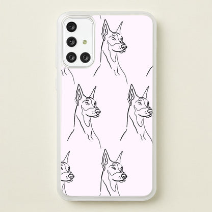Dobermann Outline - Dog Pattern  - Dog Patterned Phone Case for Galaxy A71