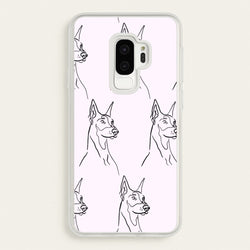 Dobermann Outline - Dog Pattern  - Dog Patterned Phone Case for Galaxy S9 Plus