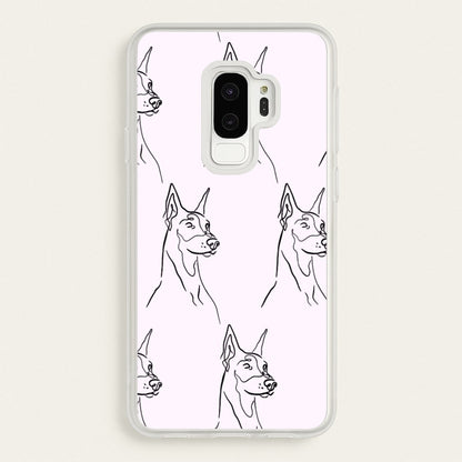 Dobermann Outline - Dog Pattern  - Dog Patterned Phone Case for Galaxy S9 Plus