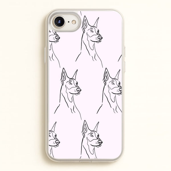 Dobermann Outline - Dog Pattern  - Dog Patterned Phone Case for iPhone 6 / 7 / 8 / SE