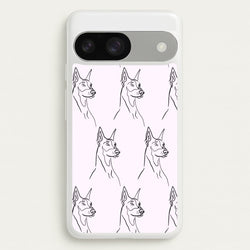 Dobermann Outline - Dog Pattern  - Dog Patterned Phone Case for Google Pixel 9 / 9 Pro