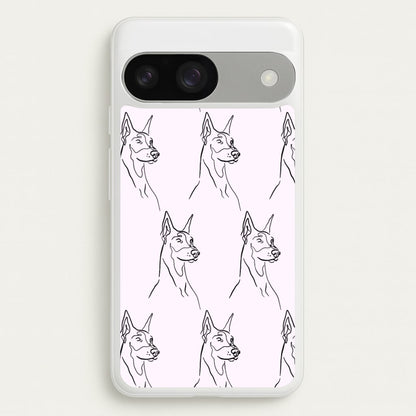 Dobermann Outline - Dog Pattern  - Dog Patterned Phone Case for Google Pixel 9 / 9 Pro