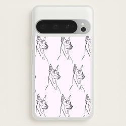 Dobermann Outline - Dog Pattern  - Dog Patterned Phone Case for Google Pixel 9 Pro XL