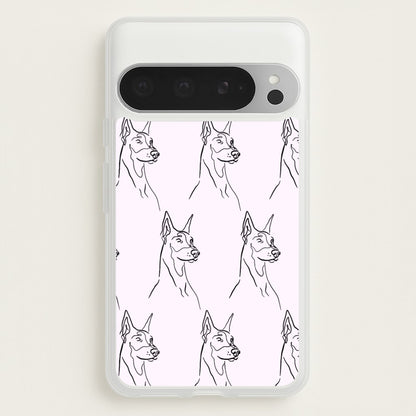 Dobermann Outline - Dog Pattern  - Dog Patterned Phone Case for Google Pixel 9 Pro XL