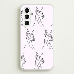 Dobermann Outline - Dog Pattern  - Dog Patterned Phone Case for Galaxy A14