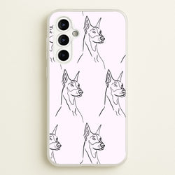 Dobermann Outline - Dog Pattern  - Dog Patterned Phone Case for Galaxy A54