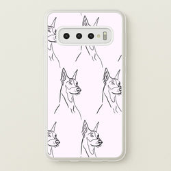Dobermann Outline - Dog Pattern  - Dog Patterned Phone Case for Galaxy S10