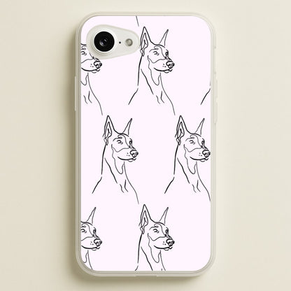 Dobermann Outline - Dog Pattern  - Dog Patterned Phone Case for iPhone 16e
