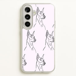 Dobermann Outline - Dog Pattern  - Dog Patterned Phone Case for Galaxy A56