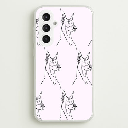 Dobermann Outline - Dog Pattern  - Dog Patterned Phone Case for Galaxy S23FE