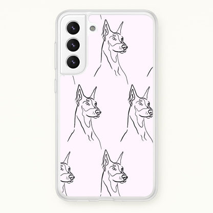Dobermann Outline - Dog Pattern  - Dog Patterned Phone Case for Galaxy S21