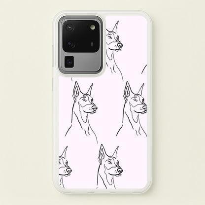 Dobermann Outline - Dog Pattern  - Dog Patterned Phone Case for Galaxy S20 Ultra
