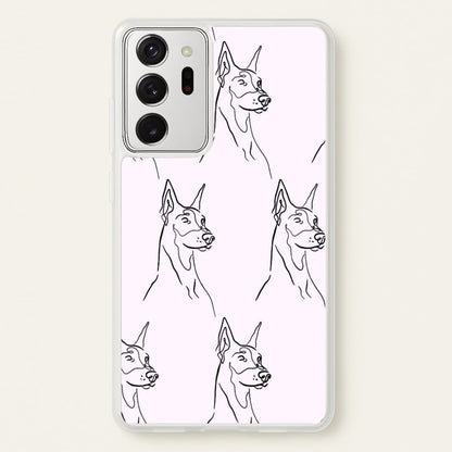 Dobermann Outline - Dog Pattern  - Dog Patterned Phone Case for Galaxy Note 20 Ultra