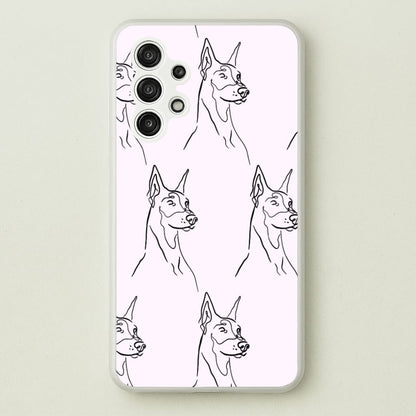 Dobermann Outline - Dog Pattern  - Dog Patterned Phone Case for Galaxy A13