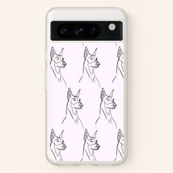 Dobermann Outline - Dog Pattern  - Dog Patterned Phone Case for Google Pixel 8 Pro