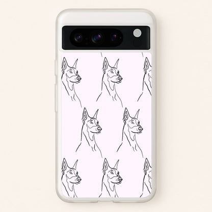 Dobermann Outline - Dog Pattern  - Dog Patterned Phone Case for Google Pixel 8 Pro