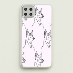 Dobermann Outline - Dog Pattern  - Dog Patterned Phone Case for Galaxy A12