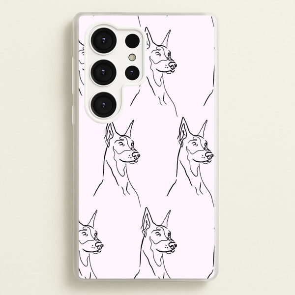 Dobermann Outline - Dog Pattern  - Dog Patterned Phone Case for Galaxy S25 Ultra
