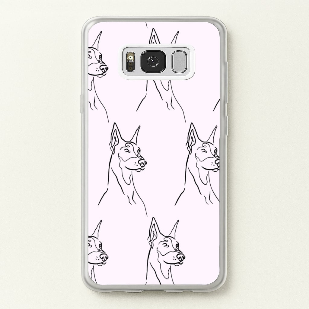 Dobermann Outline - Dog Pattern  - Dog Patterned Phone Case for Galaxy S8 Plus