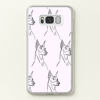 Dobermann Outline - Dog Pattern  - Dog Patterned Phone Case for Galaxy S8 Plus