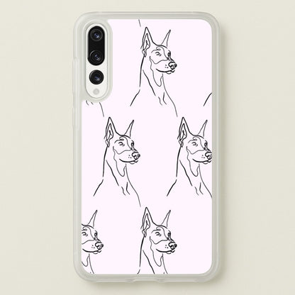 Dobermann Outline - Dog Pattern  - Dog Patterned Phone Case for Huawei P20 Pro