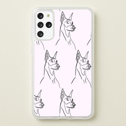 Dobermann Outline - Dog Pattern  - Dog Patterned Phone Case for Galaxy S20 Plus
