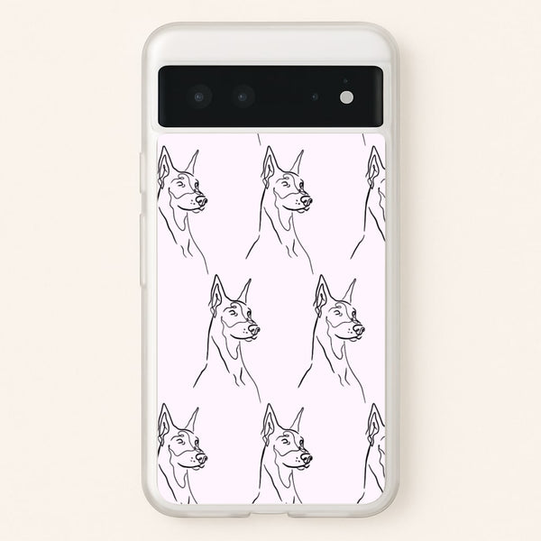 Dobermann Outline - Dog Pattern  - Dog Patterned Phone Case for Google Pixel 6