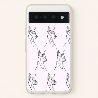Dobermann Outline - Dog Pattern  - Dog Patterned Phone Case for Google Pixel 7 Pro