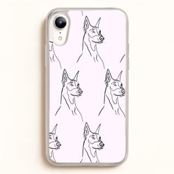 Dobermann Outline - Dog Pattern  - Dog Patterned Phone Case for iPhone XR