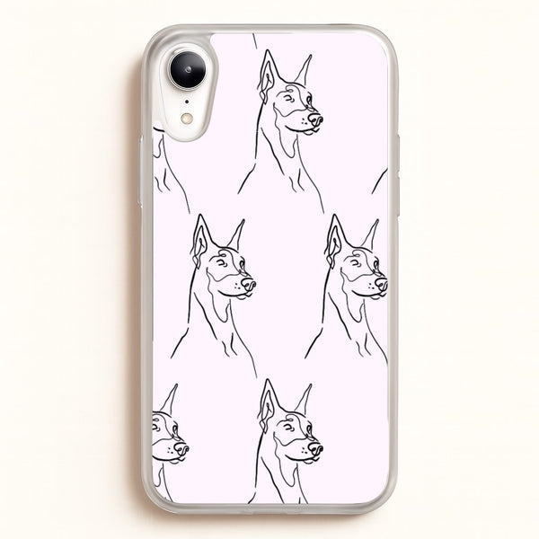Dobermann Outline - Dog Pattern  - Dog Patterned Phone Case for iPhone XR