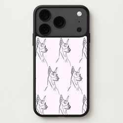 Dobermann Outline - Dog Pattern Phone Case for iPhone 17 Pro Max