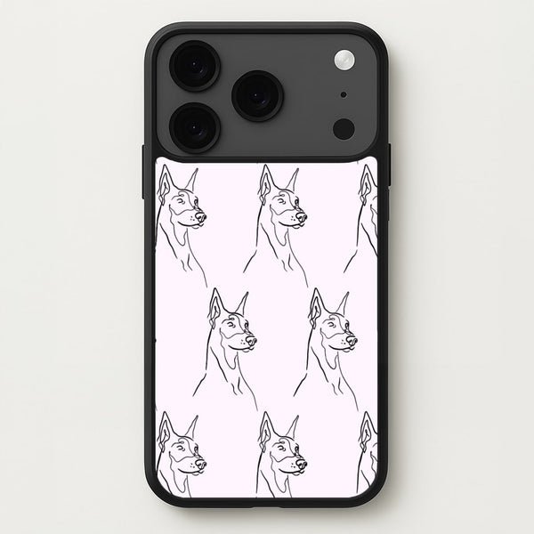Dobermann Outline - Dog Pattern Phone Case for iPhone 17 Pro Max