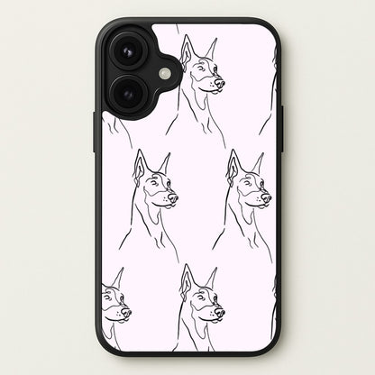 Dobermann Outline - Dog Pattern Phone Case for iPhone 17