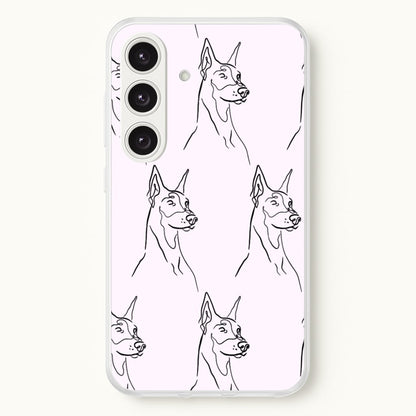 Dobermann Outline - Dog Pattern  - Dog Patterned Phone Case for Galaxy S24 Plus