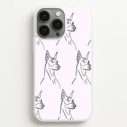 Dobermann Outline - Dog Pattern  - Dog Patterned Phone Case for iPhone 13 Pro Max