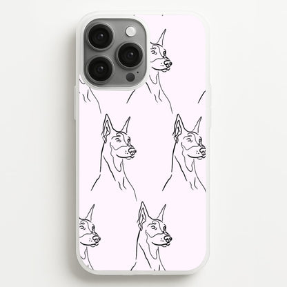 Dobermann Outline - Dog Pattern  - Dog Patterned Phone Case for iPhone 13 Pro Max