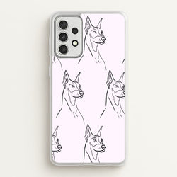 Dobermann Outline - Dog Pattern  - Dog Patterned Phone Case for Galaxy A52 / A52s