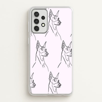 Dobermann Outline - Dog Pattern  - Dog Patterned Phone Case for Galaxy A52 / A52s