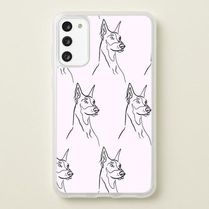 Dobermann Outline - Dog Pattern  - Dog Patterned Phone Case for Galaxy S20FE