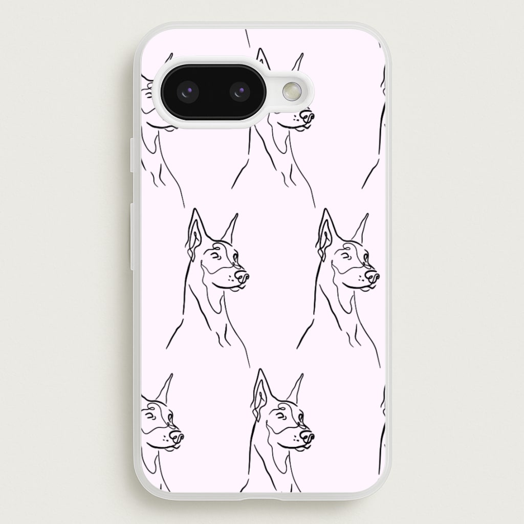 Dobermann Outline - Dog Pattern  - Dog Patterned Phone Case for Google Pixel 9a